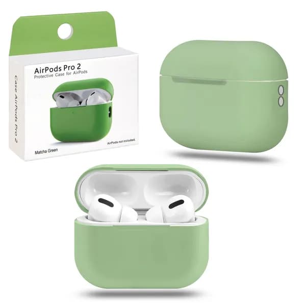 Чехол AirPods Pro 2 силиконовый/ кейс для наушников Apple/ matcha green