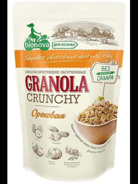 Мюсли BIONOVA Granola crunchy, Ореховая