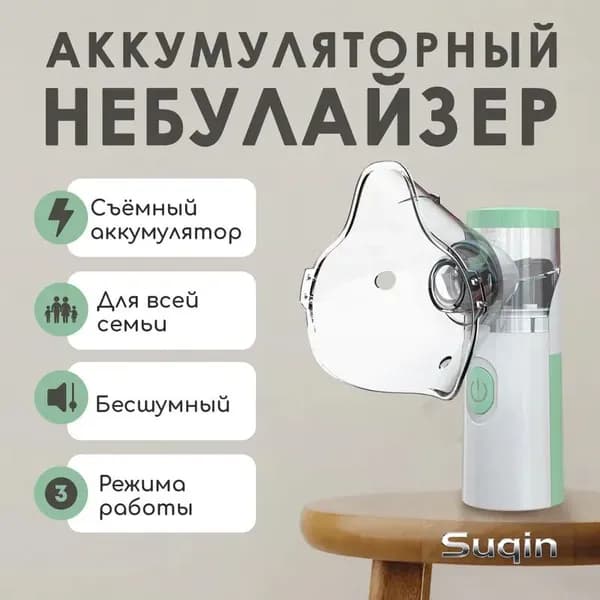Аккумуляторный ингалятор небулайзер Mesh (Меш) бесшумный портативный электронный ультразвуковой, с аккумулятором