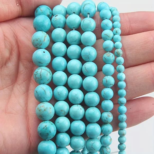 Бусины из бирюзы 4 мм(около 90 шт),Натуральный камень для рукоделия и DIY
