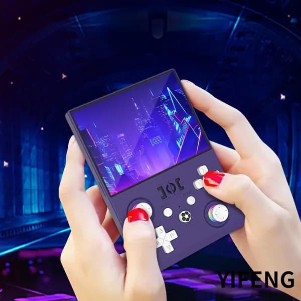 Портативная игровая консоль R36MAX2 с открытым кодом, 4,5 IPS, 128 ГБ, индиго