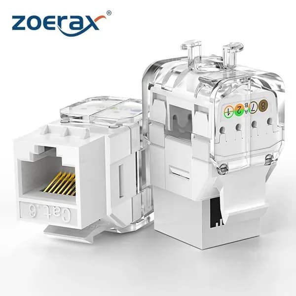 CAT6 CAT5e Безинструментальный разъем RJ45 UTP Keystone, ZoeRax Модульный соединитель, не требующий пробивного инструмента