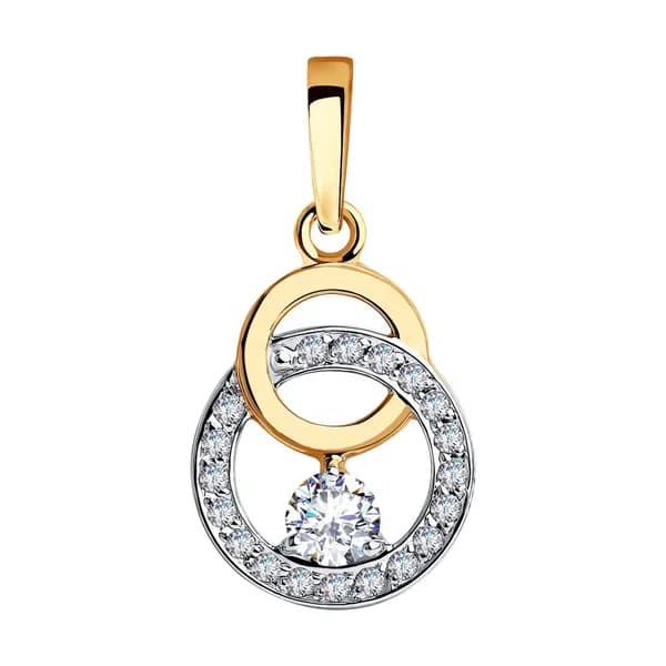Золотая подвеска DIAMANT-ONLINE с фианитом 585 пробы