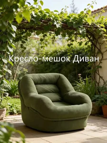 Кресло-мешок Диван, Нетканое волокно, Размер L,зеленый