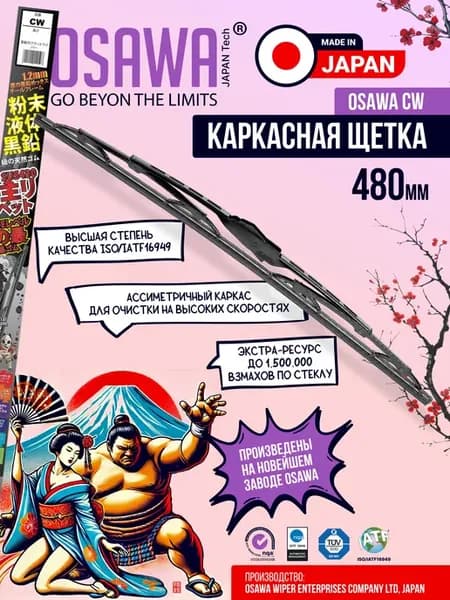 Дворники автомобильные 480 мм каркасные