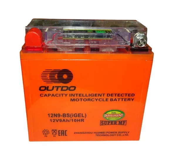 Аккумулятор OUTDO 12N9-BS iGEL (12В, 9А/ч, гелевый, прямая полярн.) 2.99кг
