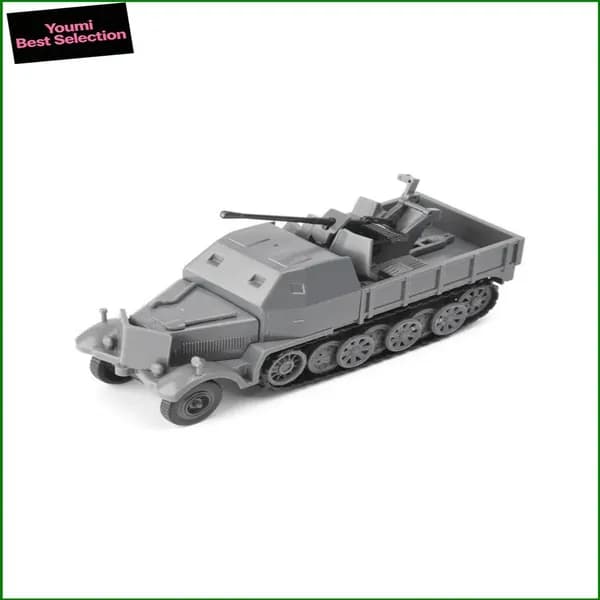 Эксклюзивная модель зенитки FLAK37, полугусеничный бронеавтомобиль 1:72 зелёного цвета
