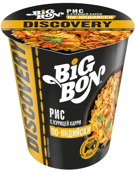 Рис быстрого приготовления Big Bon курица карри по-индийски, 60г