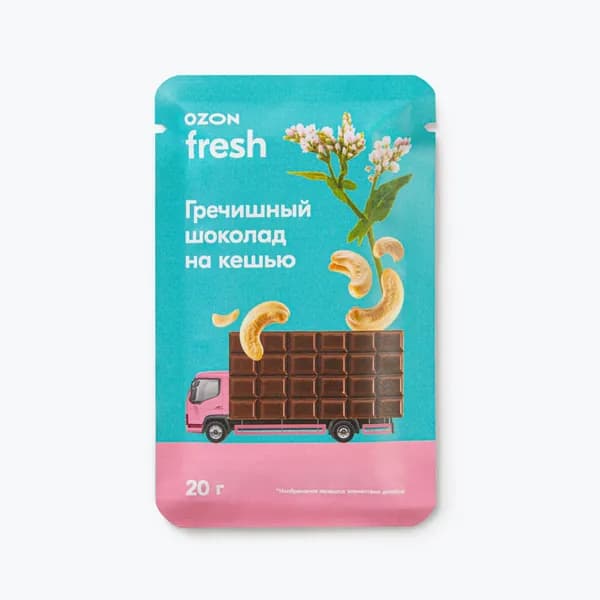 Гречишный мини-шоколад на кешью 20 г, Ozon fresh