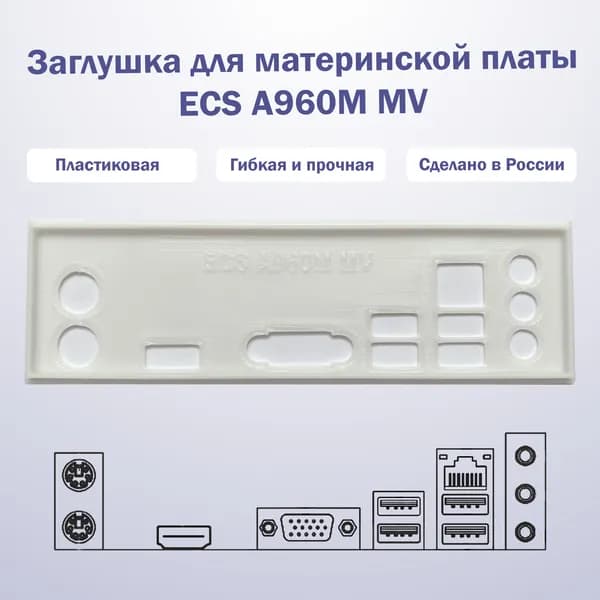 Заглушка для материнской платы ECS A960M MV белая