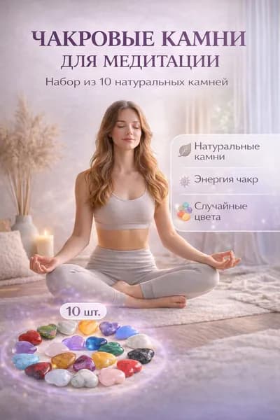 Камни для медитации, чакровый набор натуральных камней 10 шт