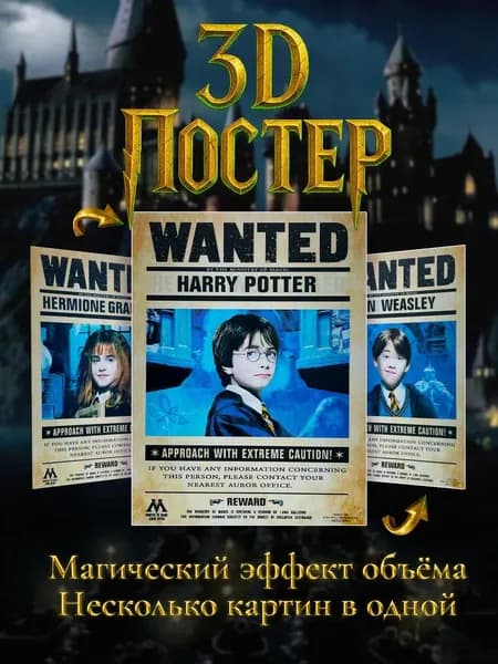 Постер "Фильм "Гарри Поттер / Harry Potter" (2 в 1)", 39.5х29.5 см