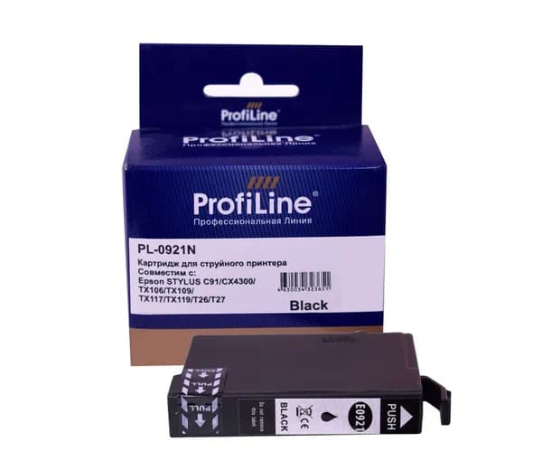 Картридж для струйного принтера T0921 ProfiLine для Epson Stylus C91/CX4300/Epson Stylus Photo T26/T27/TX106 и др., цвет черный