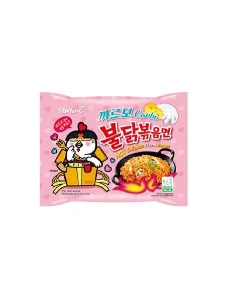 Лапша Samyang Buldak Hot Chicken Flavor Ramen Carbo Острая курица карбонара, 1 шт 130 г