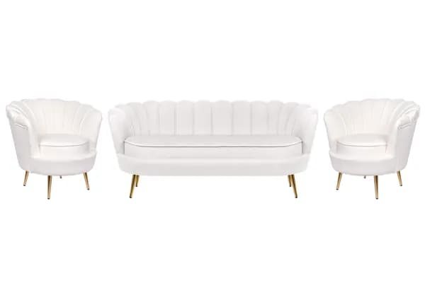 Комплект кресел и трехместного дивана дивана ракушка Pearl Triple Beige