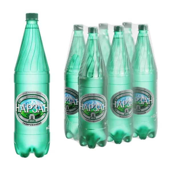 Вода минеральная Нарзан газированная пэт 1,5л 6шт/1уп