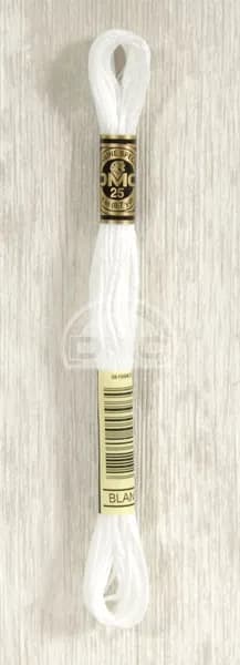 Мулине DMC (Франция), артикул 117, 100% хлопок, цвет Blanc (Белый), 1шт (пасма).
