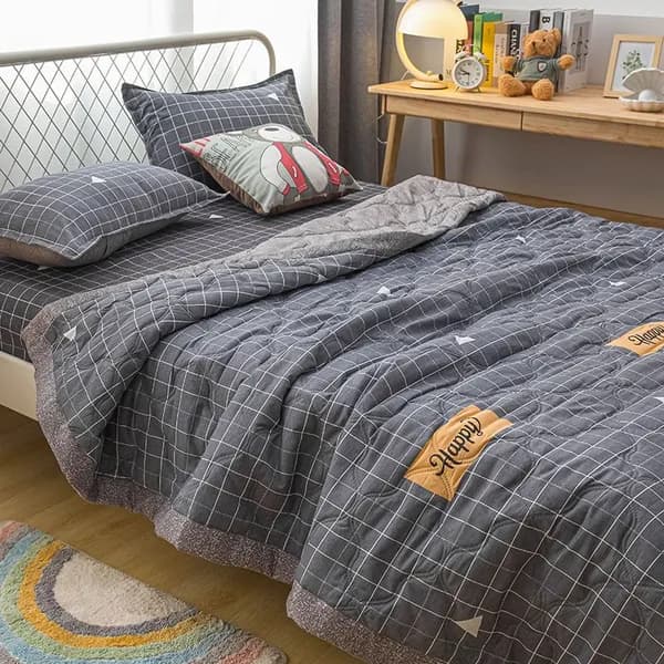 MUJI Одеяло Евро 100x150 см, Всесезонное, Летнее, с наполнителем Ватин, Полиэстер, комплект из 1 шт
