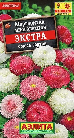 Семена Маргаритка Экстра, смесь сортов, Агрофирма Аэлита