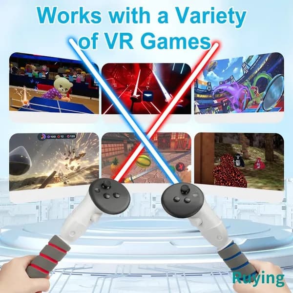 VR-аксессуар для Meta Quest 3 и Quest 3S с расширенными ручками-удлинителями из АБС-пластика и губки