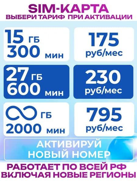 безлимитный интернет SIM-карта РФ, р.Крым, ДНР и ЛНР и новые территории.