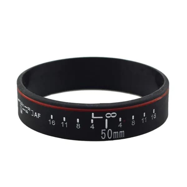 (1 шт.) Силиконовый ремешок для объектива Canon - черный, 50 мм, длина 180 мм