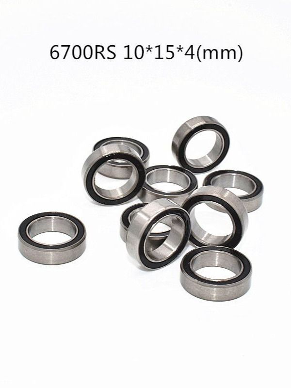 Подшипники 6700RS 10шт 10*15*4(мм) хромированный стальной резиновый запечатанный