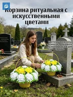Эксклюзивный венок Хризантема 35 на 33 см для кладбища от Мастера Венков