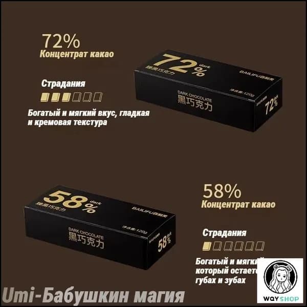 Выбранный шоколад из кокаола 58%Без