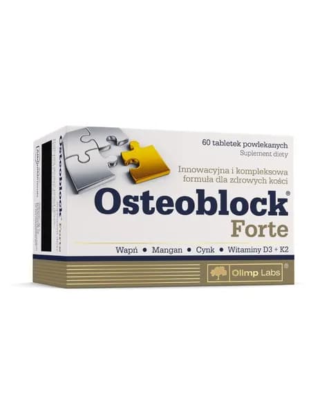 Olimp Labs Osteoblock Forte, Комплекс для костей, Кальций + Цинк + Марганец + витамины Д3 и K2, 60 таблеток