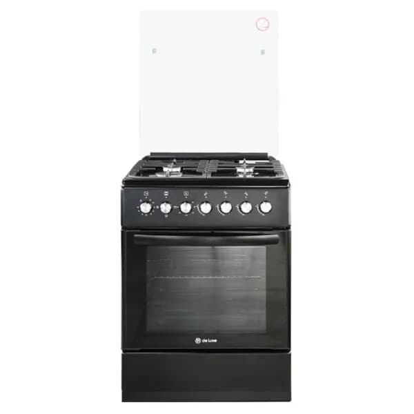 Плита комбинированная De Luxe 606040.00гэ-003(кр) ЧР, духовка 64 л, 4 конфорки, электроподжиг, эмалированная сталь, черный