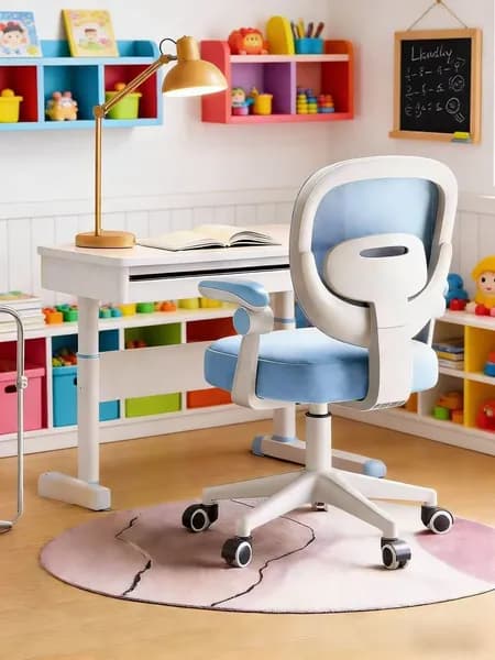 Детское компьютерное кресло, Blue children's chair without pedals