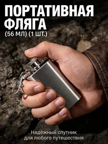 Фляга 56 мл, коричневый