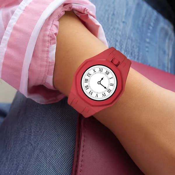 Ремешок для часов Swatch x Royal Pop из биокерамики и силикона, красный, 12-часовое положение