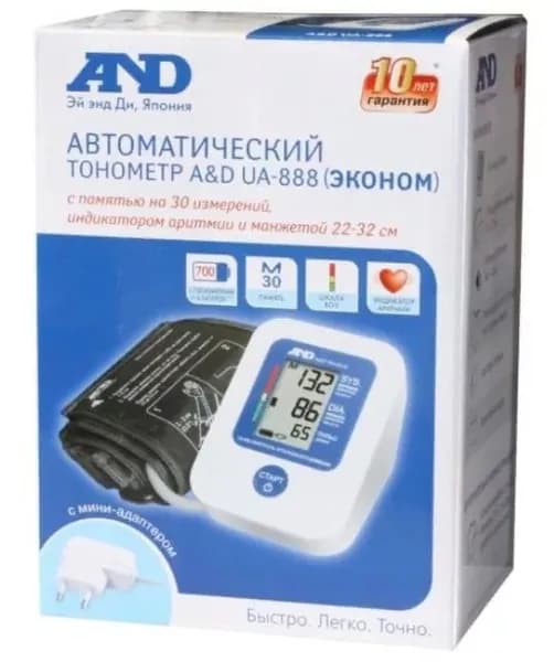 Тонометр AND UA-888 автоматический (Э) Эконом + Адаптер