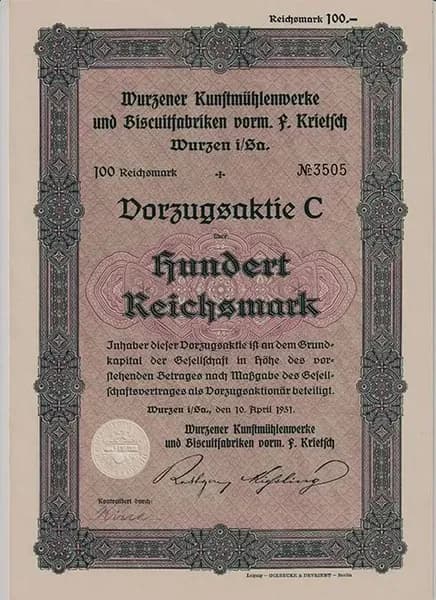 Германия 1931 год Художественные фабрики Вюрцена и бисквитные фабрики, в частности, им. Ф. Критча, им. Вюрцена и др.