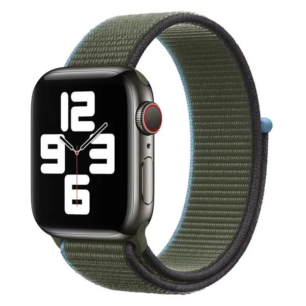 Нейлоновый ремешок для Apple Watch series 1-9 SE, SE 2, 1 и 2 Ultra, 42-44-45-49 mm / Эластичный тканевый браслет на липучке