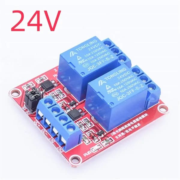 2-канальный релейный модуль с оптронной изоляцией для Arduino, 5 В 12 В 24 В постоянного тока