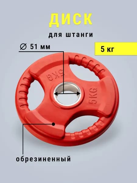 Диск для штанги - Блин стальной с обрезиненным покрытием