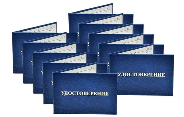 Удостоверение синее. С оттиском "УДОСТОВЕРЕНИЕ". С форзацами. 10шт