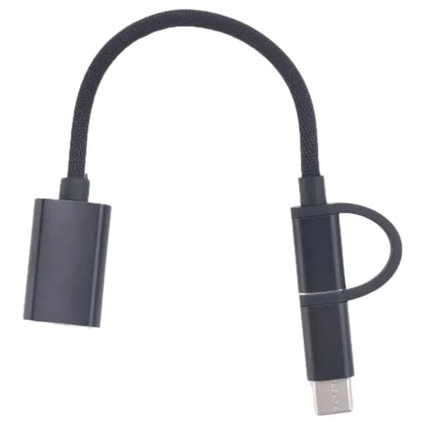 2 в 1 Кабель-адаптер USB 3.0 OTG Type-C Преобразователь интерфейса Micro-USB для кабеля зарядки мобильного телефона Линия-черный