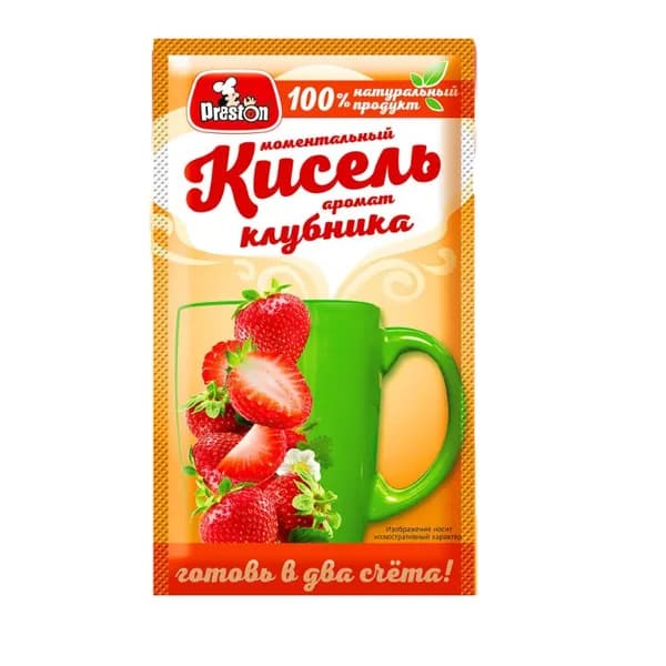 Preston Кисель моментальный, клубника, 30 г