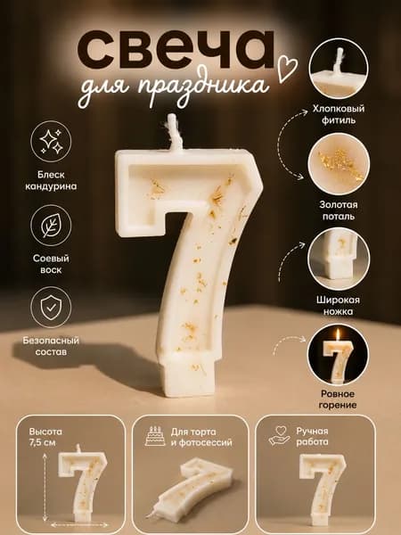 Свеча для торта цифра 7