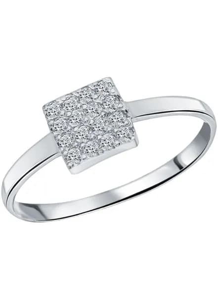 Серебряное женское кольцо с фианитами, серебро 925