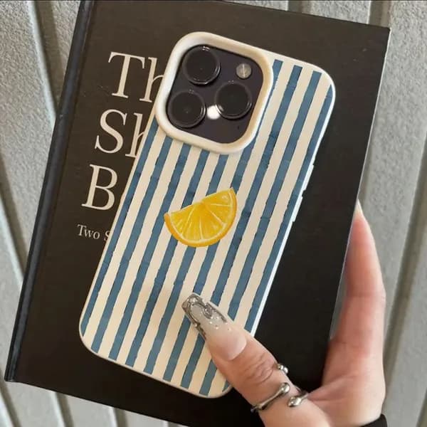 Лимонно-голубые полоски для iPhone