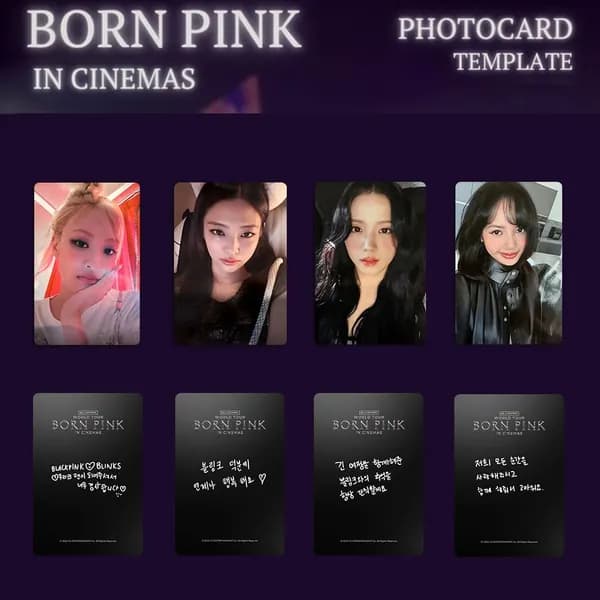 BLACKPINK Карточки LISA ROSE JENNIE JISOO BORN PINK k-pop карточки коллекционные 54 * 86 мм 4 шт