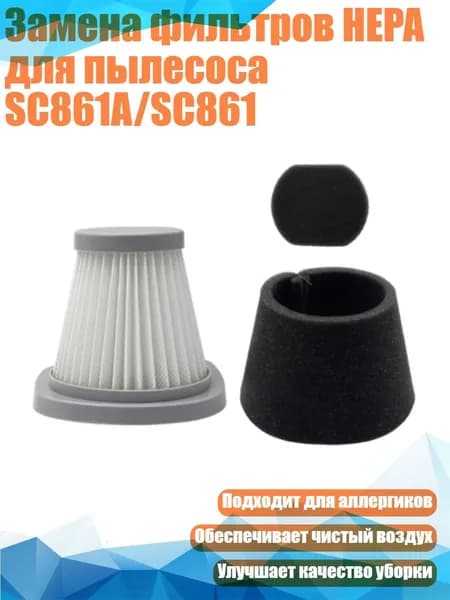 Замена фильтров HEPA для пылесоса SC861A/SC861, - C