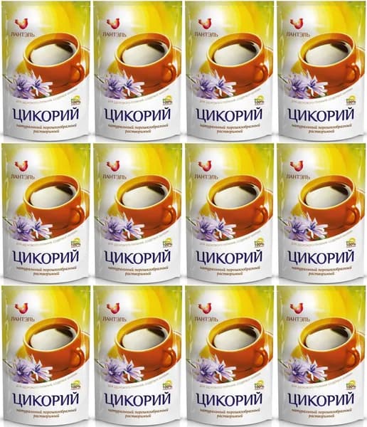 Славкофе Цикорий натуральный растворимый Лантэль, порошкообразный, 85 г, 12 шт/