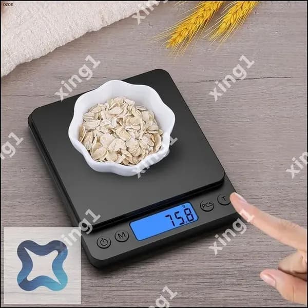 Прецизионные кухонные электронные весы с подсветкой и функцией подсчета, премиум модель для бытового использования, точность 0.1 г, вес товара 3 кг