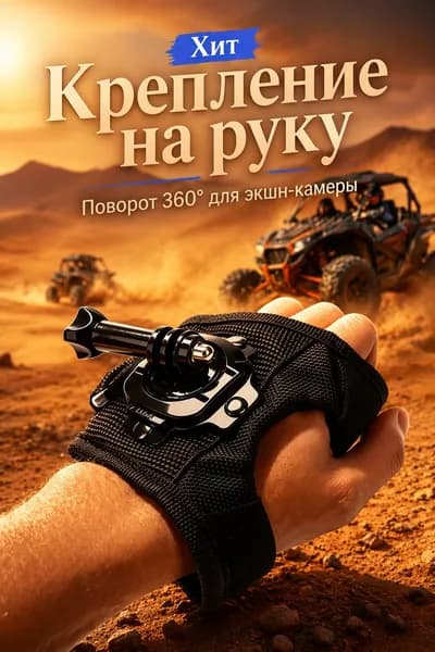 Крепление на руку для экшн-камеры, поворот 360 , черное
